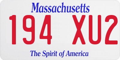 MA license plate 194XU2