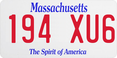 MA license plate 194XU6
