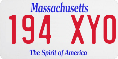 MA license plate 194XY0