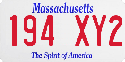 MA license plate 194XY2