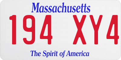 MA license plate 194XY4