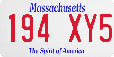 MA license plate 194XY5