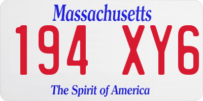 MA license plate 194XY6