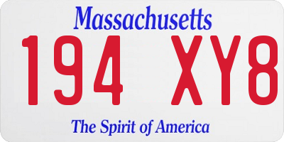 MA license plate 194XY8