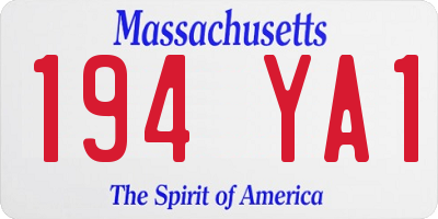 MA license plate 194YA1
