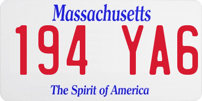 MA license plate 194YA6