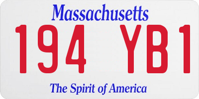 MA license plate 194YB1