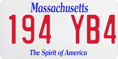 MA license plate 194YB4