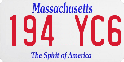 MA license plate 194YC6
