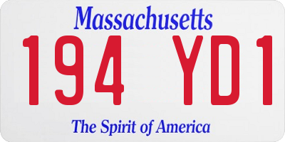 MA license plate 194YD1