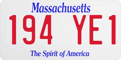 MA license plate 194YE1