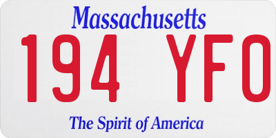 MA license plate 194YF0