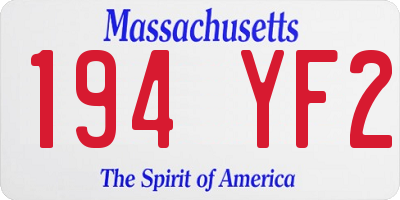 MA license plate 194YF2