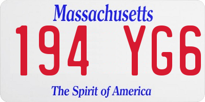 MA license plate 194YG6