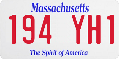MA license plate 194YH1