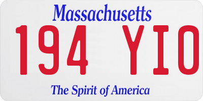 MA license plate 194YI0