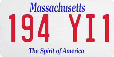 MA license plate 194YI1