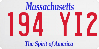 MA license plate 194YI2