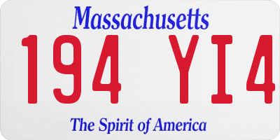 MA license plate 194YI4