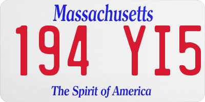 MA license plate 194YI5