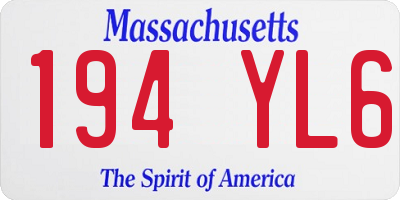 MA license plate 194YL6