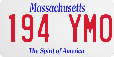 MA license plate 194YM0