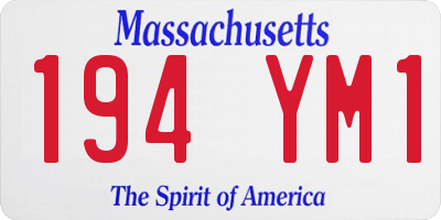 MA license plate 194YM1