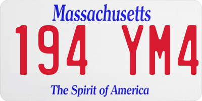 MA license plate 194YM4