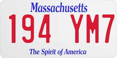 MA license plate 194YM7
