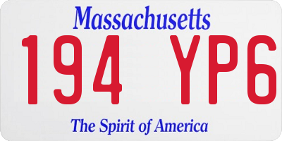 MA license plate 194YP6