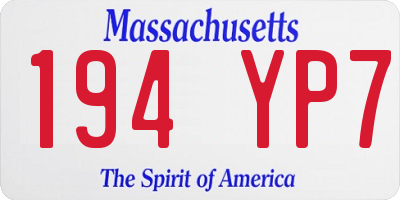 MA license plate 194YP7