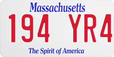 MA license plate 194YR4