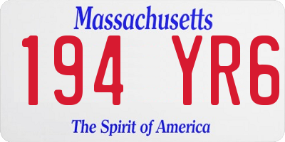 MA license plate 194YR6