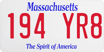 MA license plate 194YR8