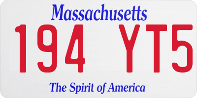MA license plate 194YT5