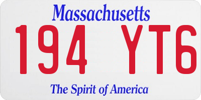 MA license plate 194YT6