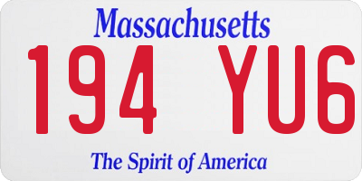 MA license plate 194YU6