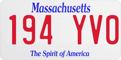 MA license plate 194YV0