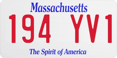 MA license plate 194YV1