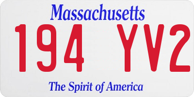 MA license plate 194YV2