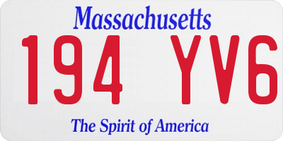 MA license plate 194YV6