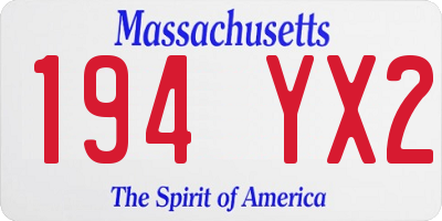 MA license plate 194YX2