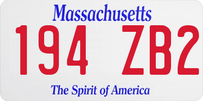 MA license plate 194ZB2