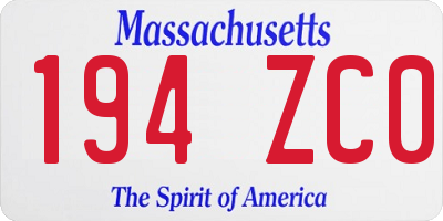 MA license plate 194ZC0