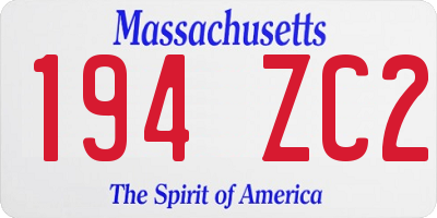 MA license plate 194ZC2