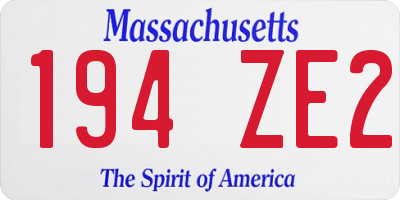 MA license plate 194ZE2