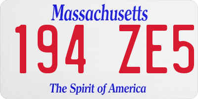 MA license plate 194ZE5