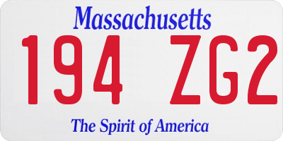 MA license plate 194ZG2