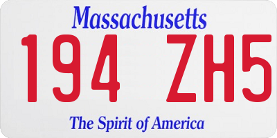 MA license plate 194ZH5