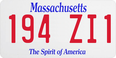 MA license plate 194ZI1